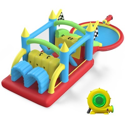 Inflatable Obstacle Course Water Bounce House w/Slide Crawl Tunnel Pool Ball Pit
