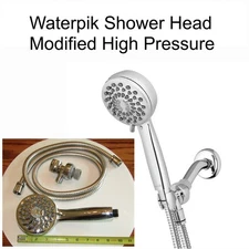 Waterpik Modified 10.5gpm High Pressure Shower Head Hand Held 7 Settings Chrome