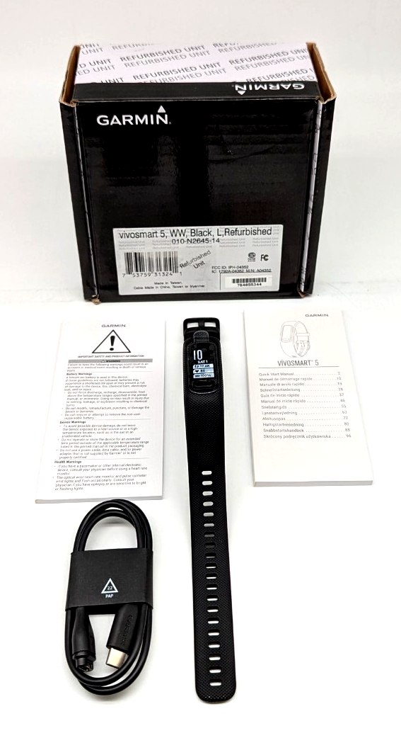 Garmin vívosmart 5 Fitness Tracker Black Large Band Used Perfect Condition