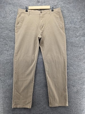 Mott & Bow Pants Mens 35x32 Beige Chino Slim Tapered Stretch Cotton Spandex