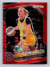 2025 Panini Prizm WNBA #132 Julie Vanloo Red Pulsar Prizms SN #/299
