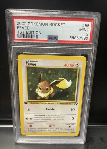 2000 Pokemon Team Rocket Eevee 1st Edition (55/82) Non-Holo PSA 9