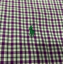 Men s Polo Ralph Lauren Purple Plaid Classic Fit Long Sleeve Shirt Size L 16.5