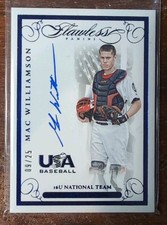 2016 Panini Flawless Autographs Blue #13 Mac Williamson 9/25 Team: Team USA BB