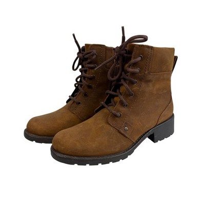 Clarks Orinoco Spice Brown Suede Leather Lace Up Ankle Boots Womens 6 Vintage