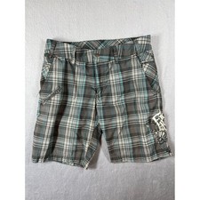 Fox Racing Plaid Motocross Shorts Women's Medium Teal Vintage Fox Riders Co