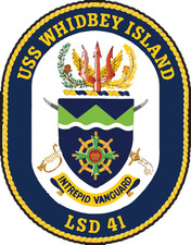 LSD-41 USS Whidbey Island Badge Sticker Decal
