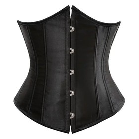 Gothic Underbust Corset Waist Cincher Bustier Top Satin Lace Up Lingerie Plus