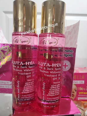 X 1 SALE Veetgold Bright Complete. Gluta-AHA Face & Body Treatment Oil Spf 30  