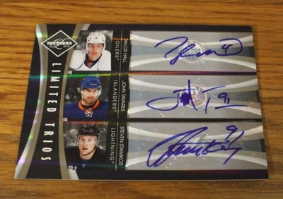 2010-11 PANINI LIMITED TRIOS STAMKOS/TAVARES/HALL 19/25 AUTOGRAPH NHL CARD #HTS