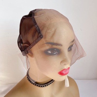 13x6 Lace Front Wig Caps for Making Wigs with Adjustable Medium Brown Color 