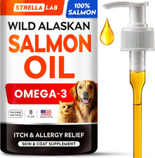 Wild Alaskan Salmon Oil for Dogs - Natural Omega 3 for Dogs Cats, Itch Aller
