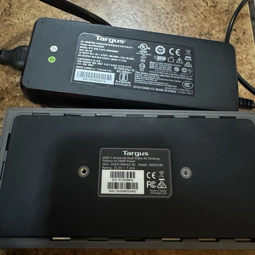 Targus DOCK190USZ USB-C Dual Video 4K Universal Dock w/ AC - Picture 6 of 6