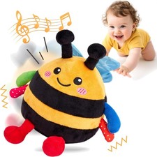 Spielzeug Biene mit Musik, Krabbelspielzeug für Babys ab 6 Monate, Gelb