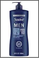 Suave Men Anti-Dandruff 2-in-1 Shampoo & Conditioner, Classic Clean, 28 Oz 0.32 per fl oz