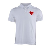 Sandro Polo Weiß Gr. L Herren Poloshirt Baumwolle Kurzarm Shirt Peace T11711S