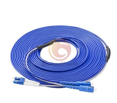 Armored Cable Fiber Patch Cord LC to SC UPC SM 9/125 Duplex Singlemode Cable 70M