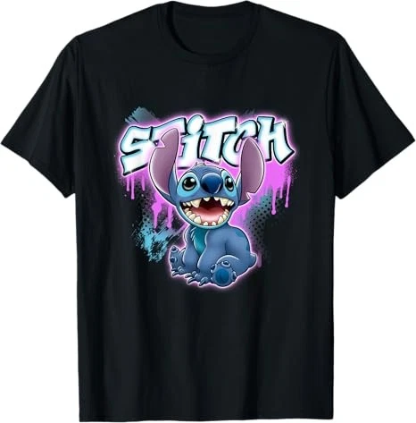 Disney Lilo And Stitch Neon Graffiti Style T-Shirt