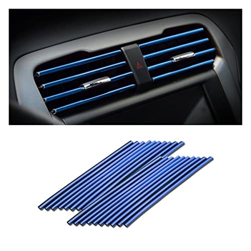 Car Air Conditioner Decoration Strip for Vent Outlet, 20 Pieces Universal Blue