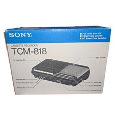 VTG Sony TCM-818 Portable Cassette Recorder Built In Mic w/Box Tested