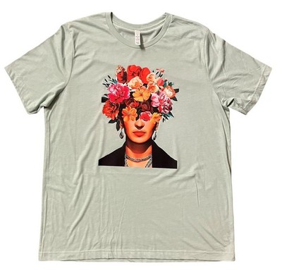 Frida Kahlo Floral Graphic T-Shirt Unisex Colorful Decorative Art Tee Boho Gift