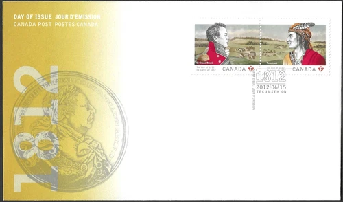 🍁Canada   #2555a Pair   "War of 1812"  Brand New 2012  First Day Cover