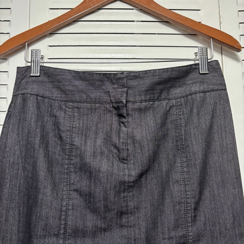 Willi Smith Womens Cotton Black Denim Jean Skirt A Line Knee Length Size 6 - Image 2 of 4