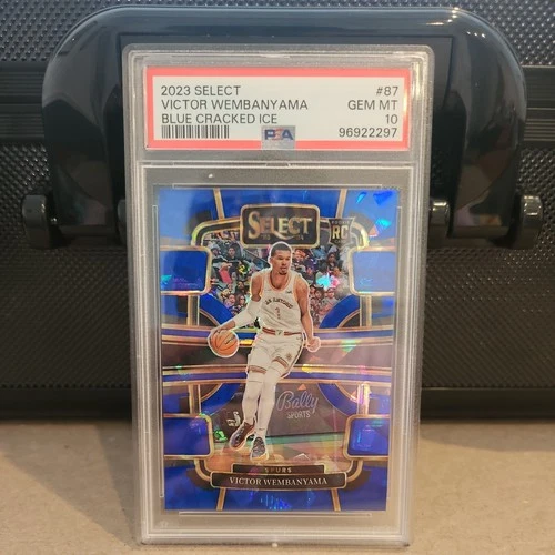 2023-24 Panini Select Victor Wembanyama #87 Blue Cracked Ice Prizm PSA 10 📈📈