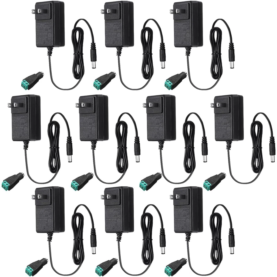 10 Pieces 12V Power Supply 12V DC Power Supply 2A 24W LED Light Adapter Switc... - Image 2 of 4