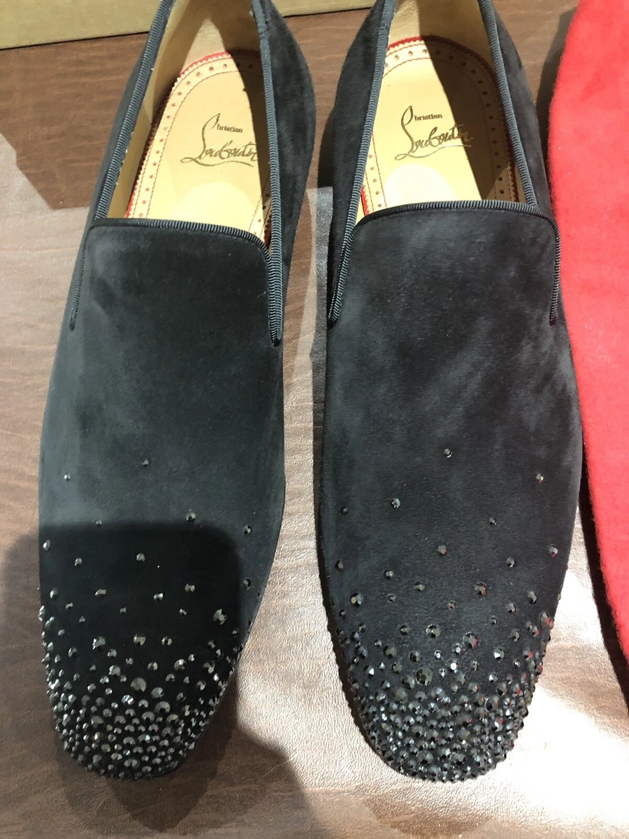 Christian Louboutin Dandelion Degra Flat Veau Velours Black $1595