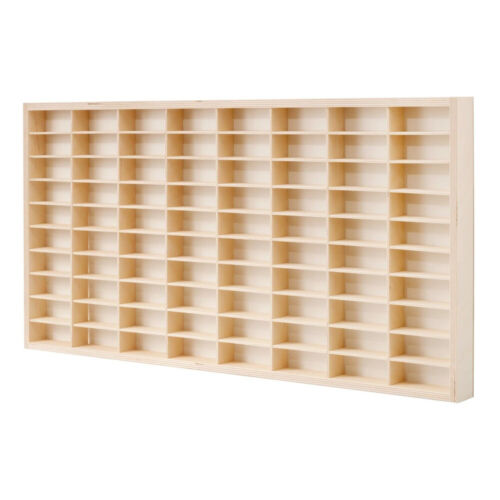 80 Grid Wooden Display Case for 1:64 Toy Car Model Wall Mounted Storage Stand US - Picture 2 of 12
