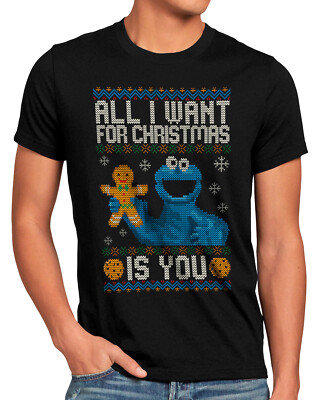 All I Want for Christmas Herren T-Shirt xmas weihnachten ugly sweater pullover
