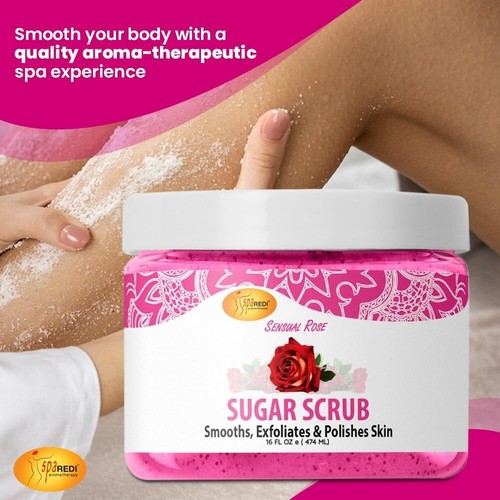 Spa Redi Sugar Body Scrub Sensual Rose 16 oz - Picture 3 of 7