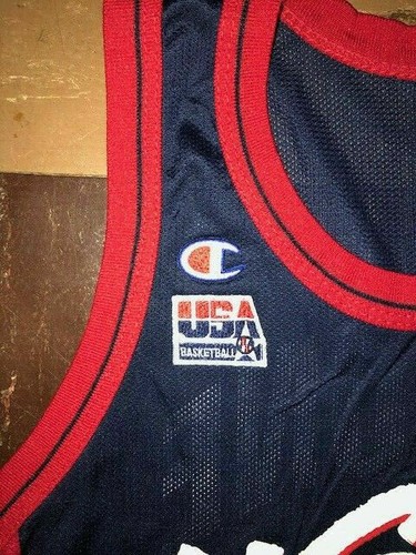 KARL MALONE Vtg 90s 1996 USA Dream Team basketball CHAMPION Jersey olympic 40 M - Picture 3 of 3