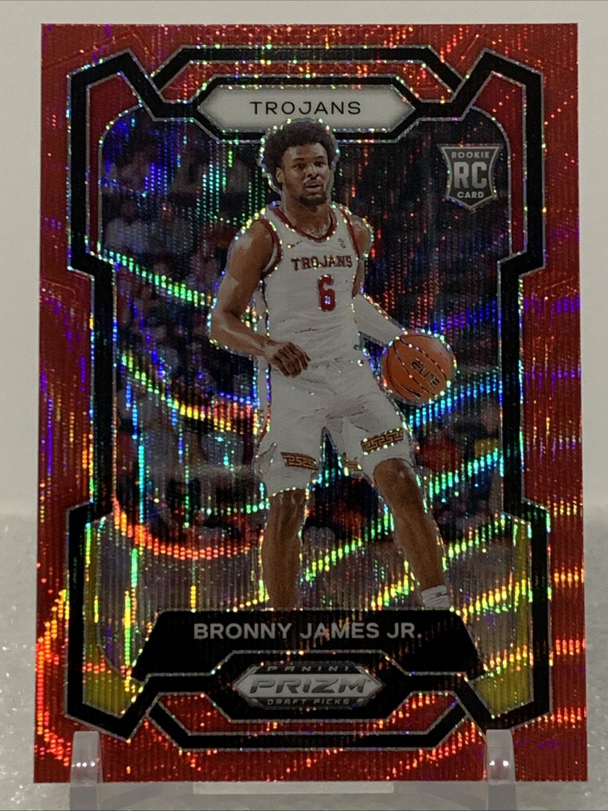 2024 Panini Prizm Draft - Red Wave #86 Bronny James RC