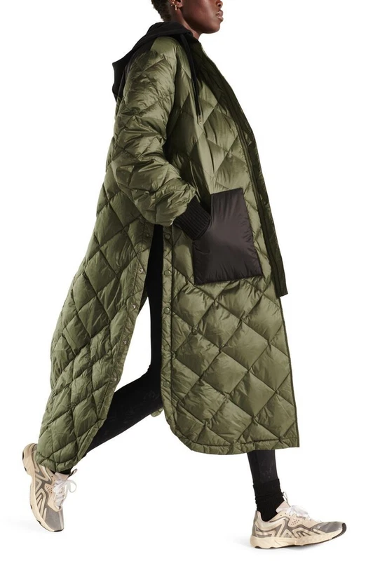 sweaty-betty luna quilted longline bomber coat jacket
