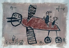 Beautiful Cubist cubism painting modernism composition signed