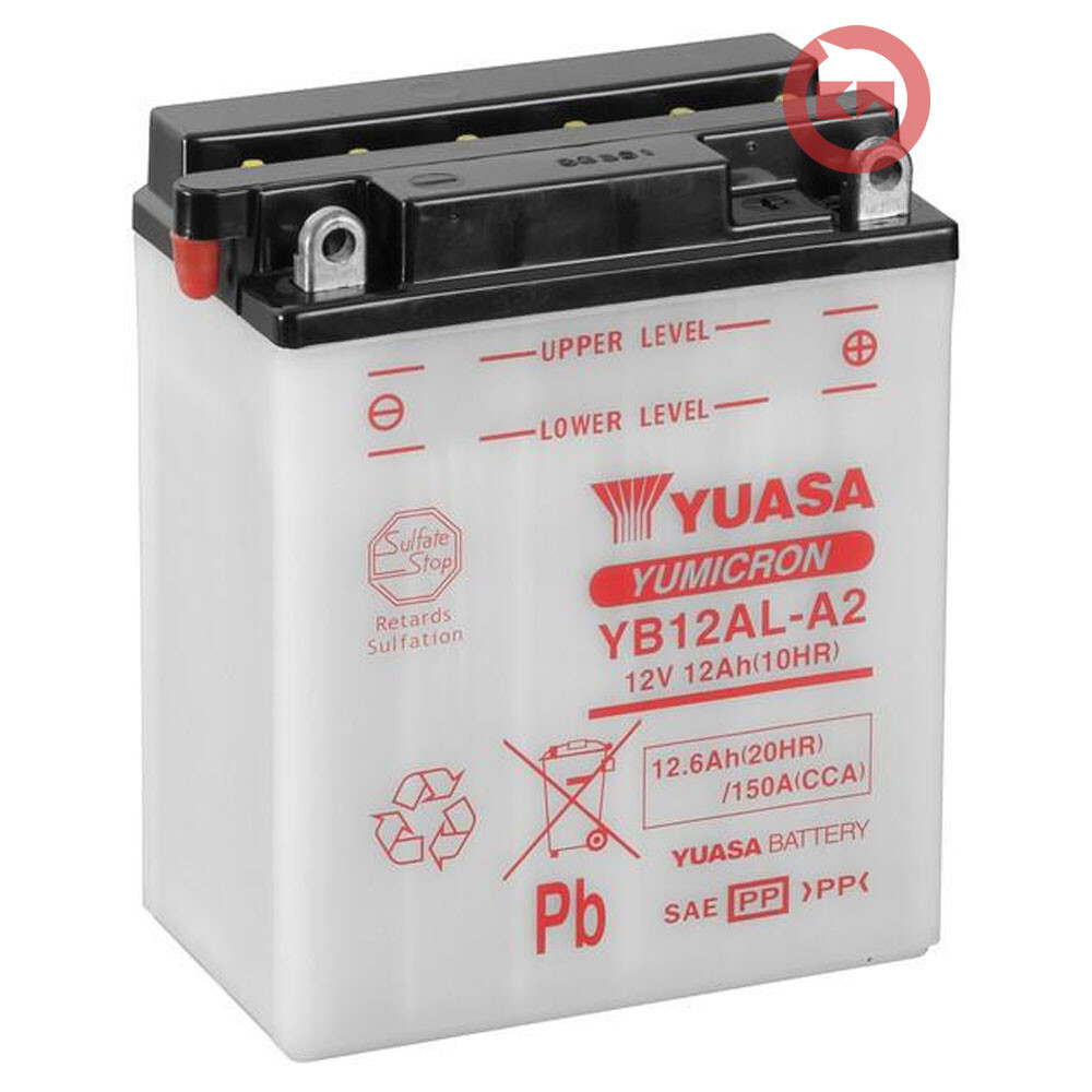 YUASA YB12AL-A2 12V 12Ah Battery – Fits Honda CBX & Nighthawk 650 1982-1983