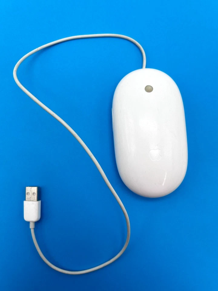 Gebrauchte Original Apple A1152 kabelgebundene USB Maus weiß getestet voll funktionsfähig