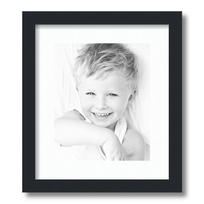 ArtToFrames Matted 12.5x15 Black Picture Frame with 2'' Mat, 8.5x11 Opening 3926