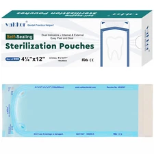 200pc 4.25" x 12" Self Sealing Sterilization Pouches Autoclave, Sterilizer Bag