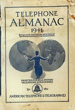 Telephone Almanac 1941 AT&T Bell System American Telephone & Telegraph