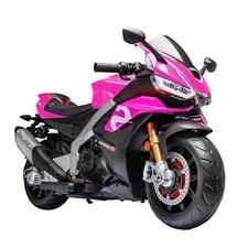 24V Kids Electric Motorcycle 6mph Dirt Bike Girl Pink Ride on Toy Bluetooth LED