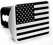 USA Black Flag Metal Hitch Cover