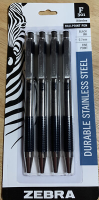 Zebra F-301 Kugelschreiber Aus Edelstahl – Feine 0,7 Mm Spitze, Blaue Tinte, Nachfüllbar & Mit Clip