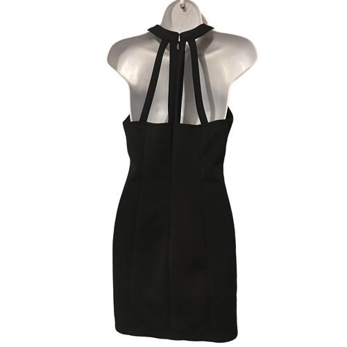 Vestido Forever 21 Mujer Grande Negro Sin Mangas Cruzado Halter Cuello Mini Fiesta - Imagen 10 de 14