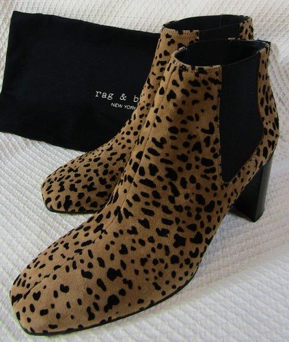 NWT Rag & Bone Suede Cheetah Ankle Boots Size EU 36.5 or US 6.5 Retail $412 - Picture 2 of 12