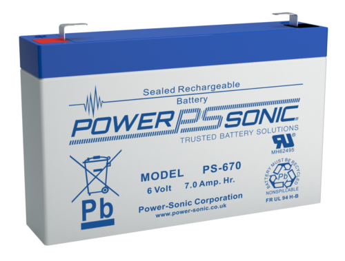 Powersonic 6v 7ah BATTERY (PS-670) Rechargeable, for ELECTRIC TOY CAR - Afbeelding 1 van 1