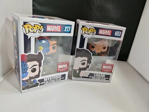 Lote - ¡POP! Pegatina con cabeza de bobble Funko Marvel 217 MYSTIQUE y Marvel 653 LOGAN NUEVA EN CAJA