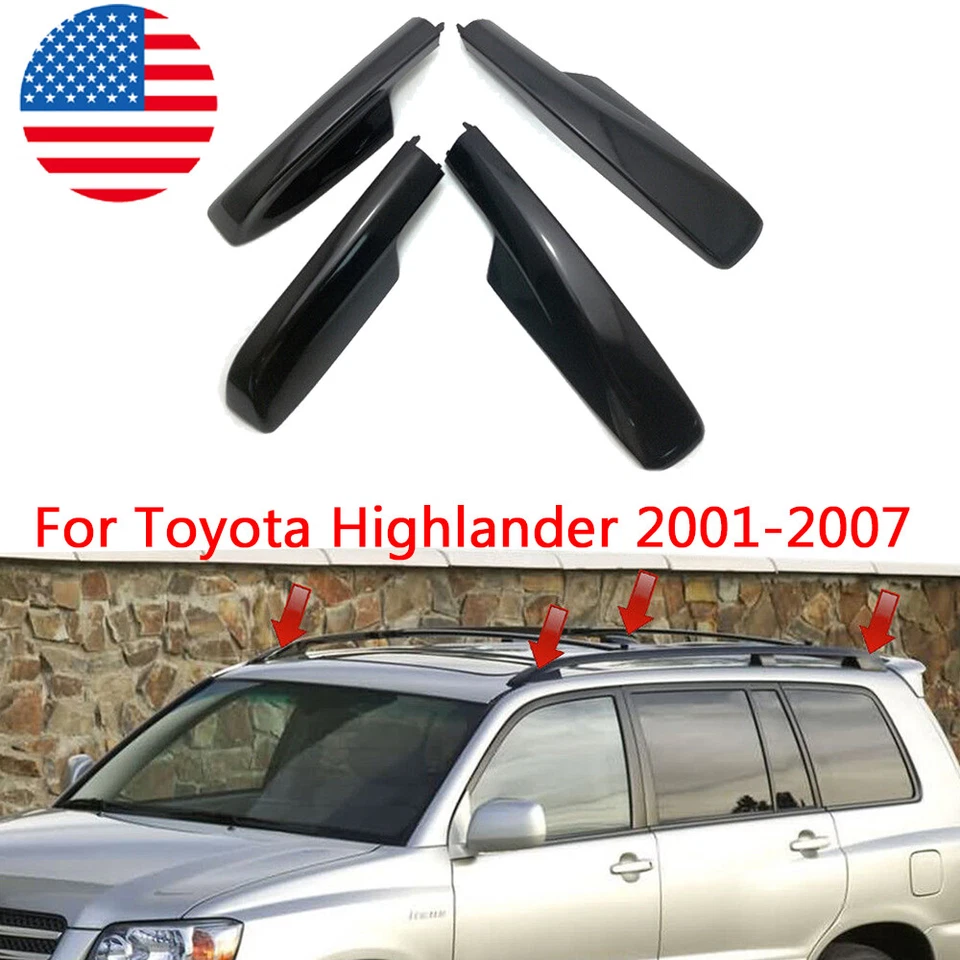 For Toyota for Highlander XU20 01-07 Roof Rack Cover Rail End  Replacement 4Pcs Foto 2 de 4